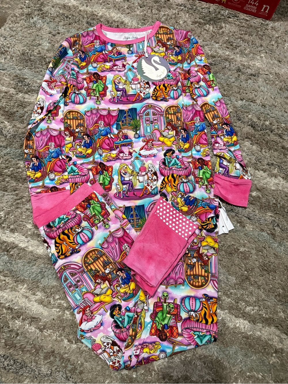 5/6 Sugar Swan Princess Sleepover 2 Piece Bamboo Pajama *New with Tags*